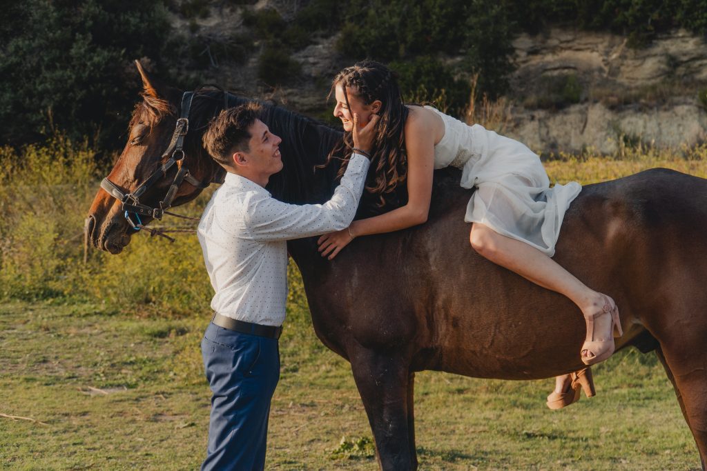 Preboda al natural con caballos